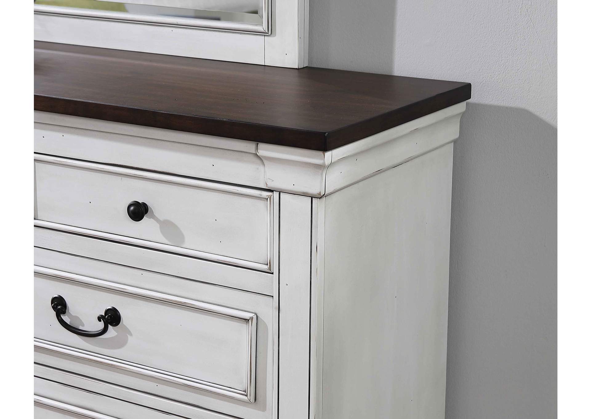 Hillcrest 9-drawer Dresser Dark Rum and White,Coaster Furniture