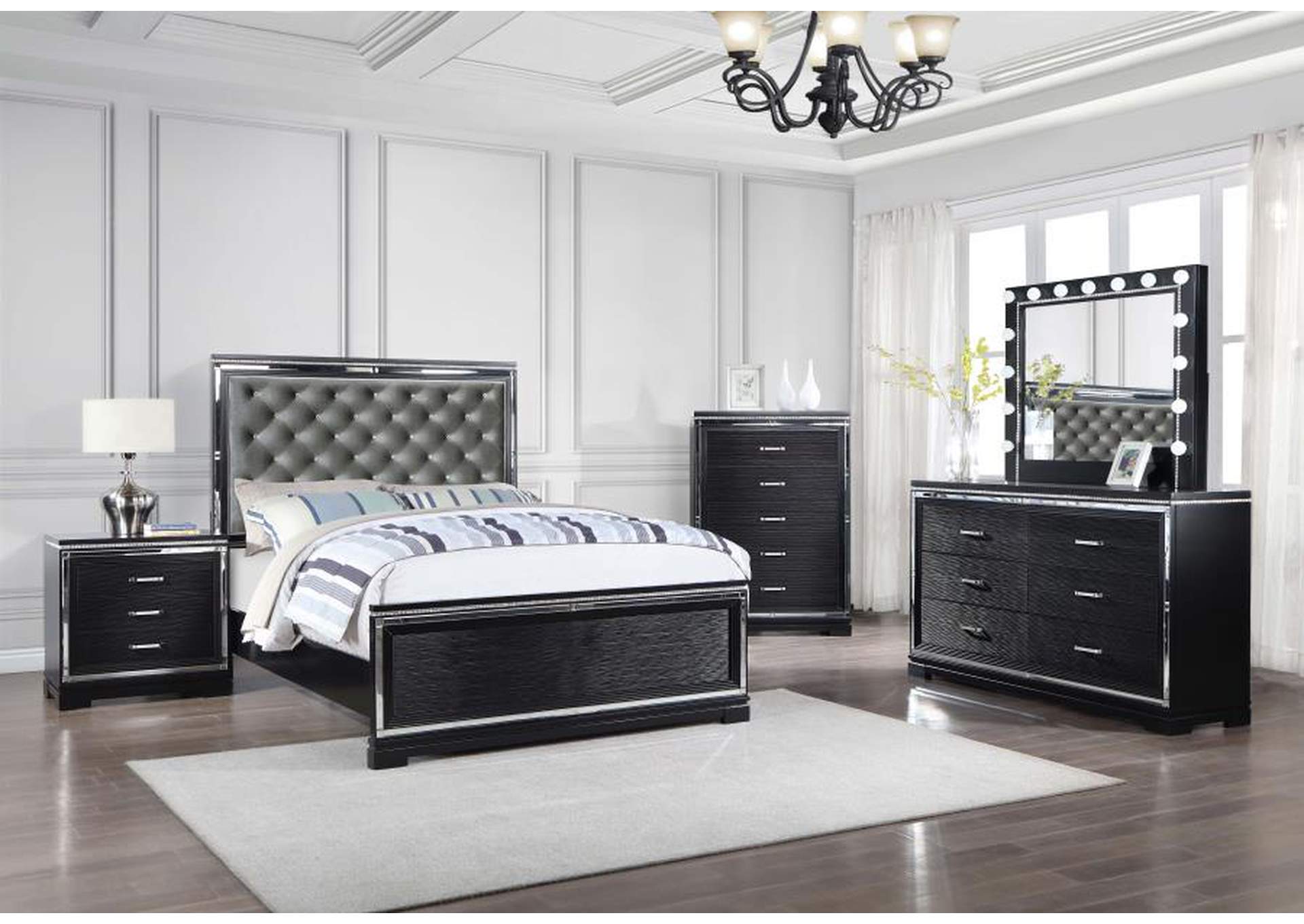 Black and silver bedroom outlet decor