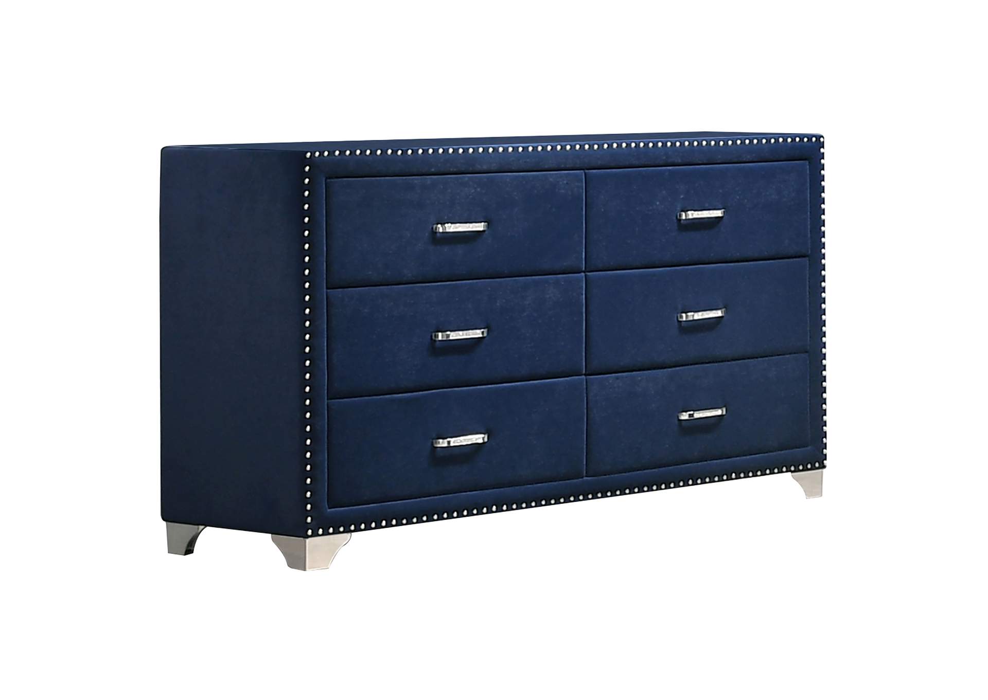 Melody 6-drawer Upholstered Dresser Pacific Blue,Coaster Furniture