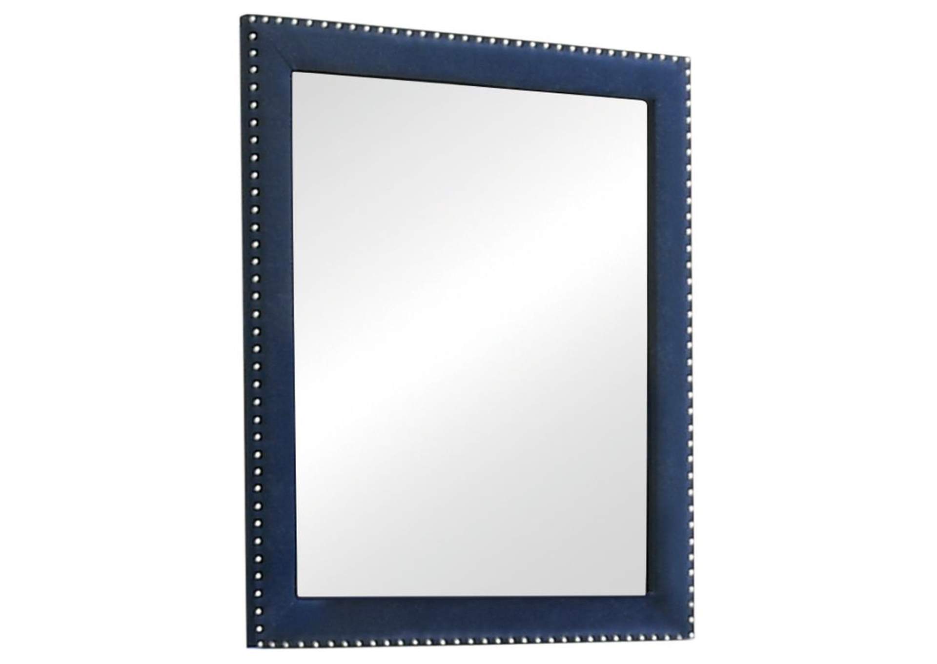 Melody Rectangular Upholstered Dresser Mirror Pacific Blue,Coaster Furniture