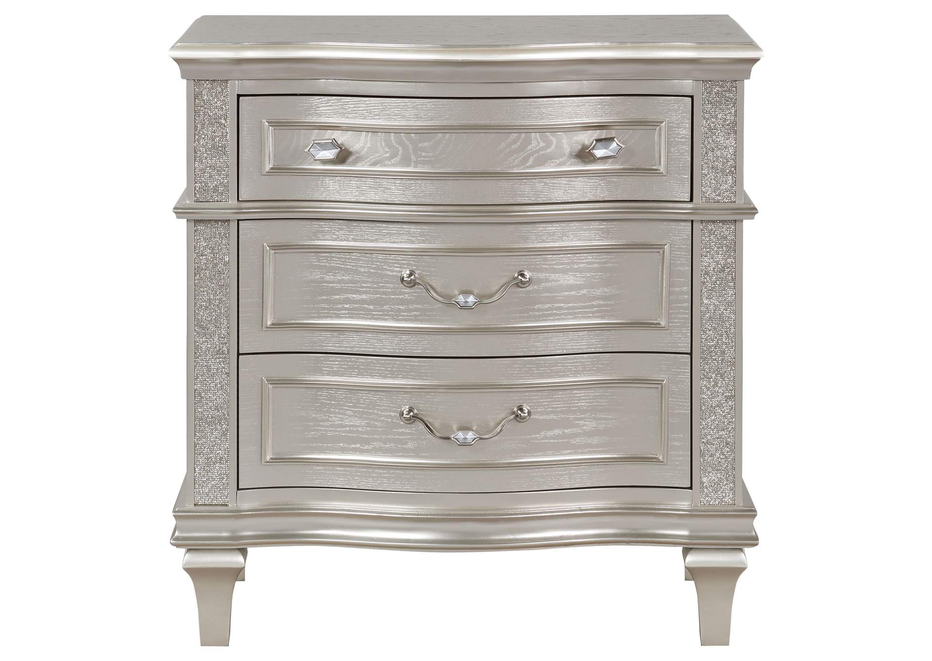 Evangeline 3-Drawer Nightstand Silver Oak,Coaster Furniture