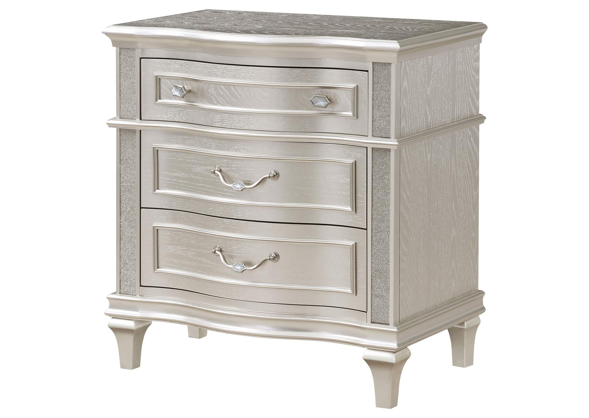 Evangeline 3-Drawer Nightstand Silver Oak,Coaster Furniture