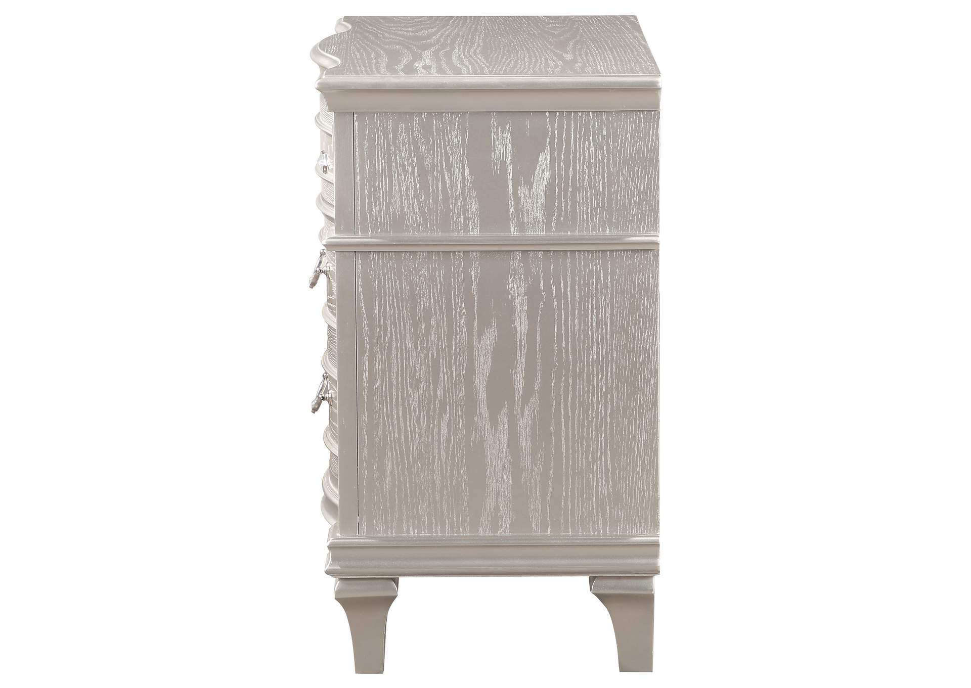 Evangeline 3-Drawer Nightstand Silver Oak,Coaster Furniture