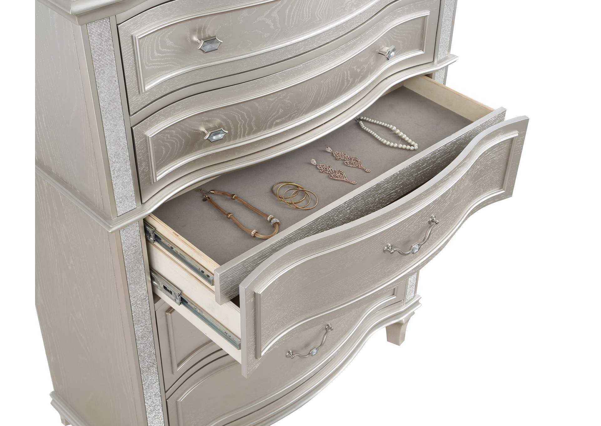 Evangeline 6-Drawer Chest Silver Oak,Coaster Furniture