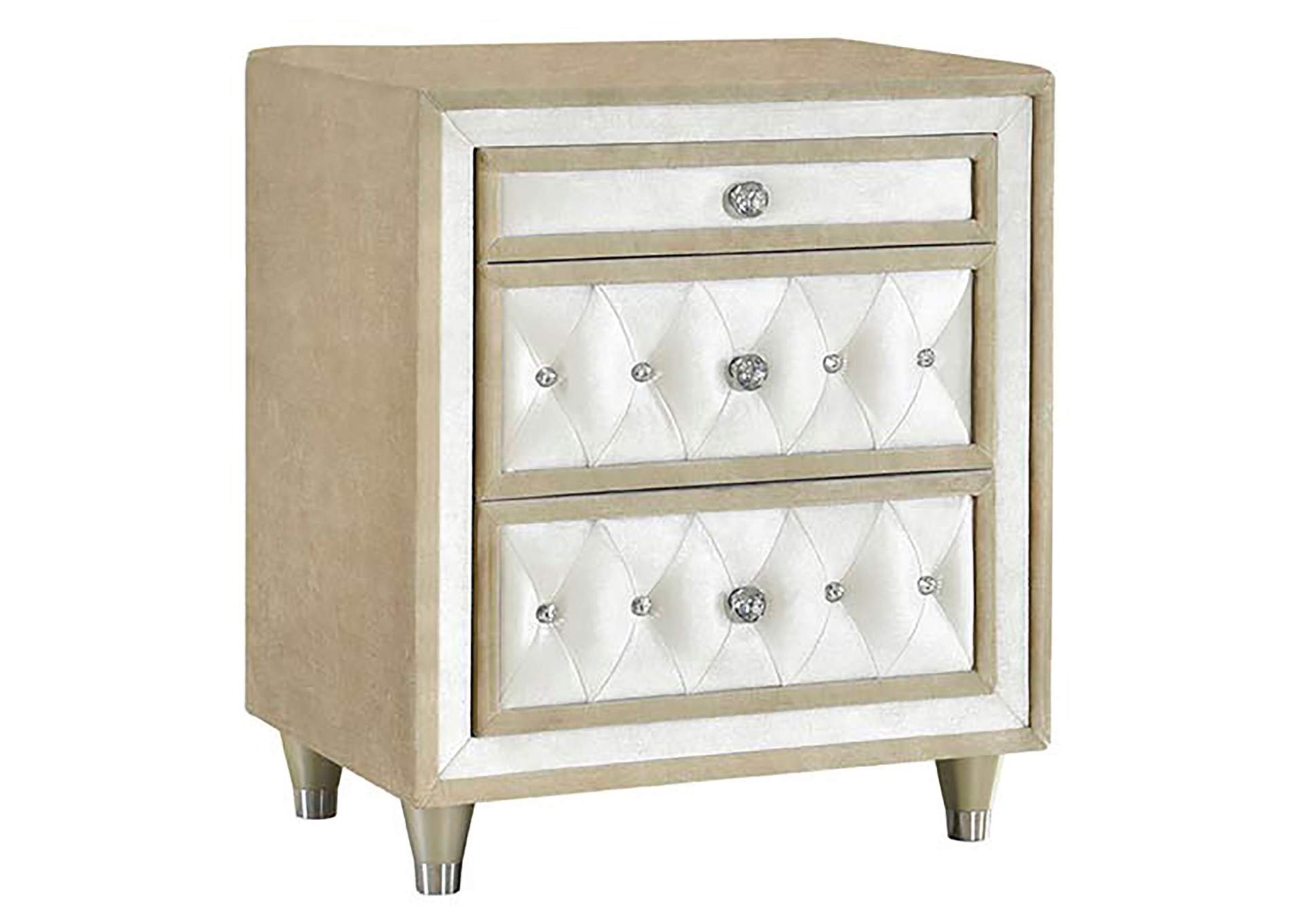 Antonella Upholstered Tufted Bedroom Set Ivory and Camel,Coaster Furniture