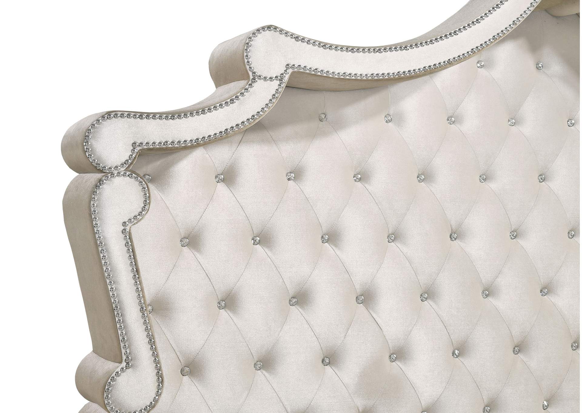Antonella Upholstered Tufted Bedroom Set Ivory and Camel,Coaster Furniture