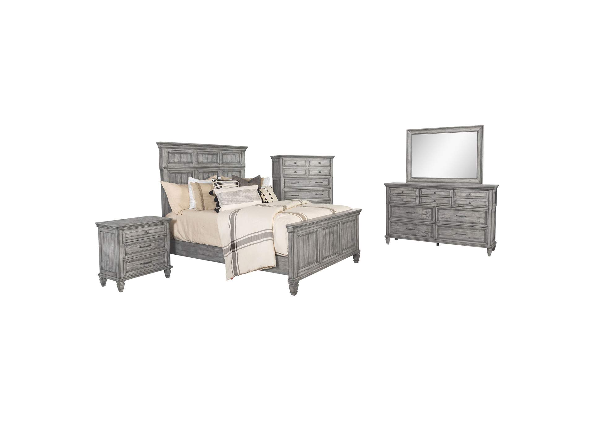 Avenue 5-piece Eastern King Panel Bedroom Set Grey,Coaster Furniture