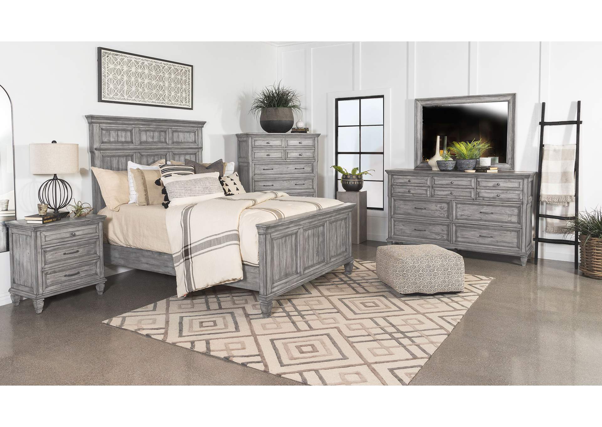 Avenue 5-piece California King Panel Bedroom Set Grey,Coaster Furniture