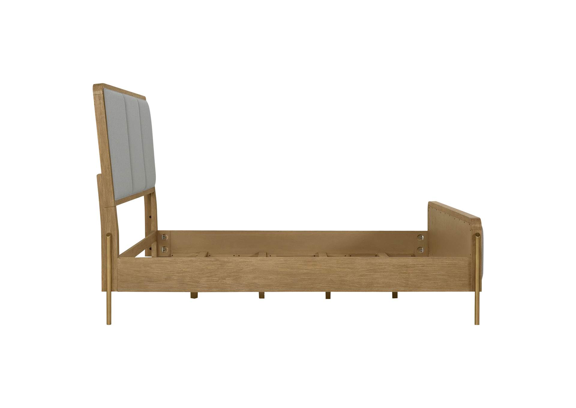Arini Upholstered Eastern King Panel Bed Sand Wash and Grey,Coaster Furniture