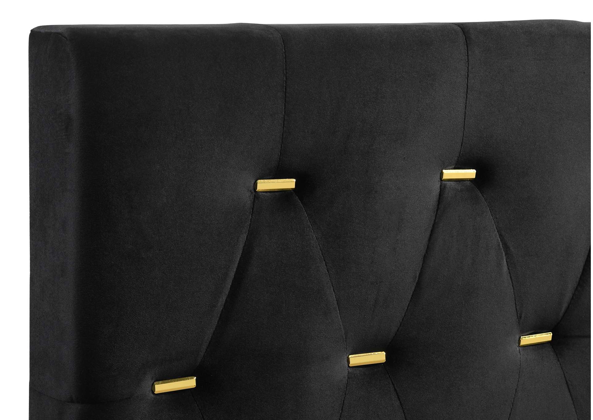 Kendall Tufted Panel Eastern King Bed Black and Gold,Coaster Furniture
