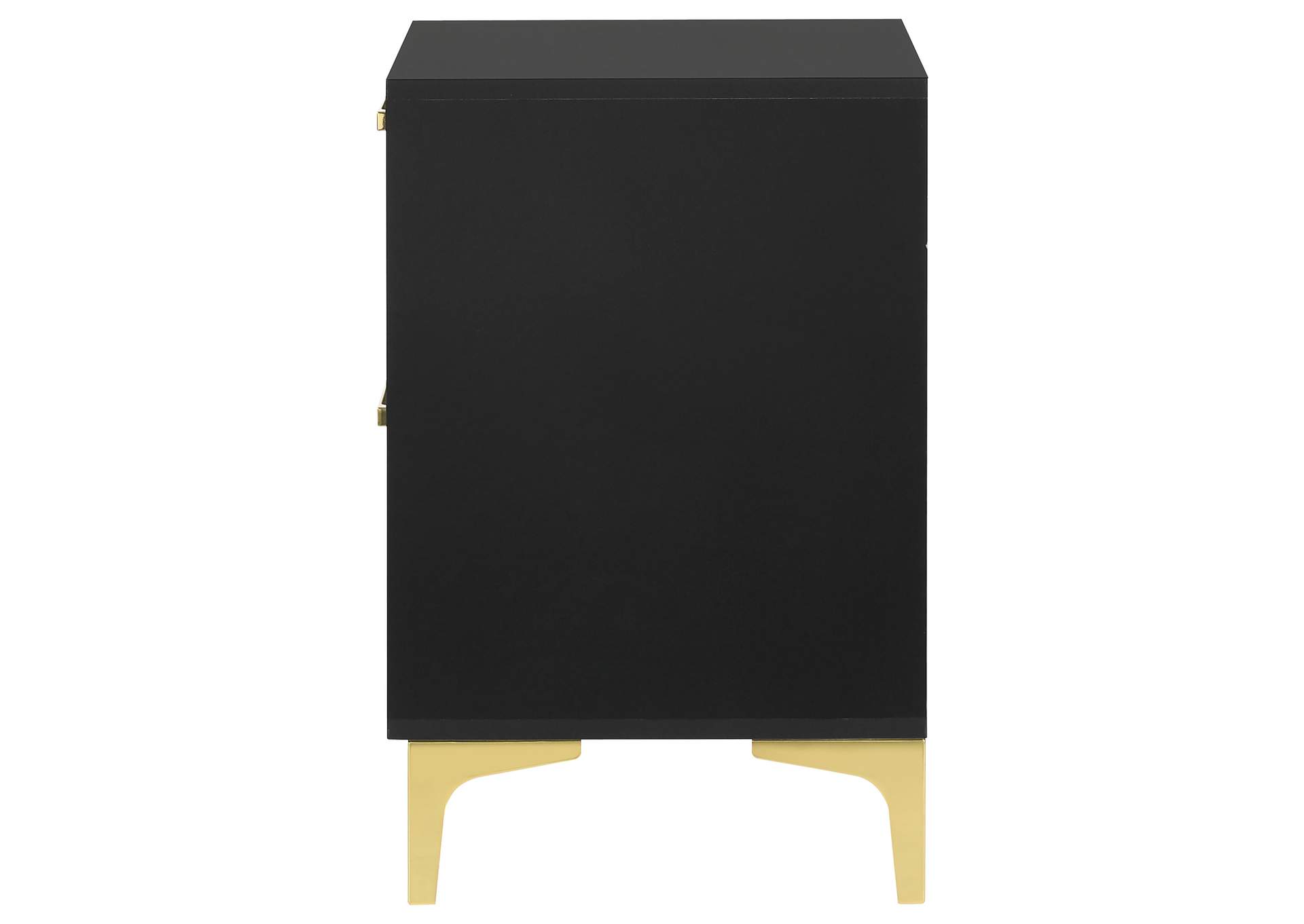 Kendall 2-Drawer Nightstand Black and Gold,Coaster Furniture