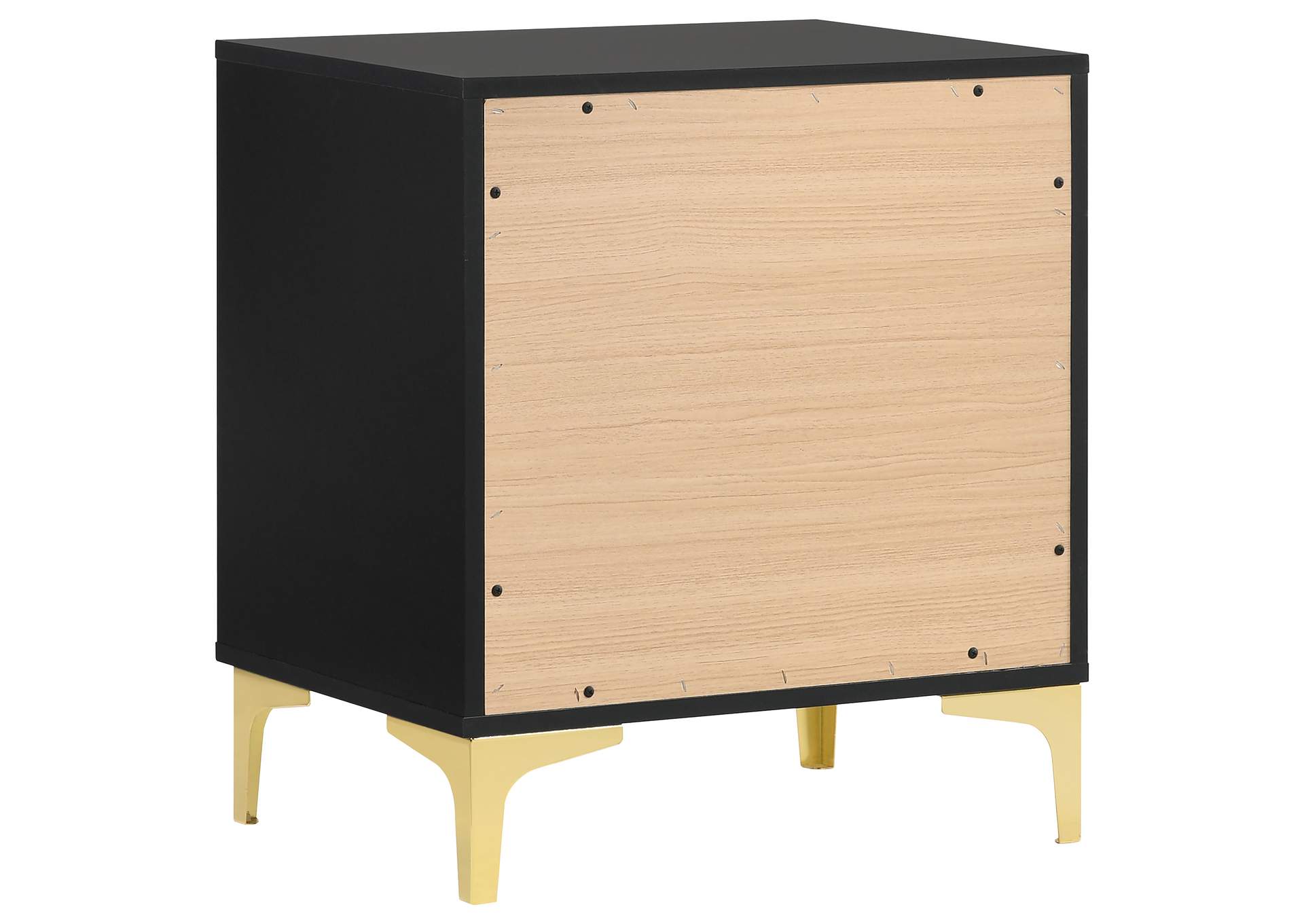 Kendall 2-Drawer Nightstand Black and Gold,Coaster Furniture