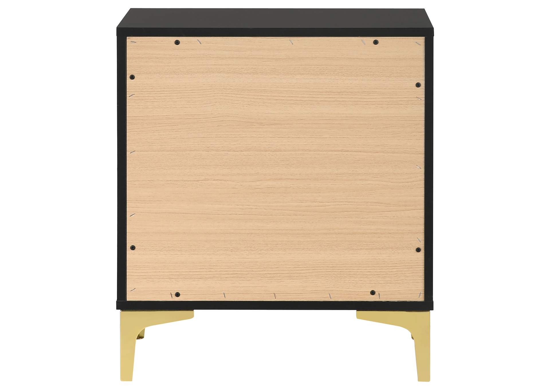 Kendall 2-Drawer Nightstand Black and Gold,Coaster Furniture