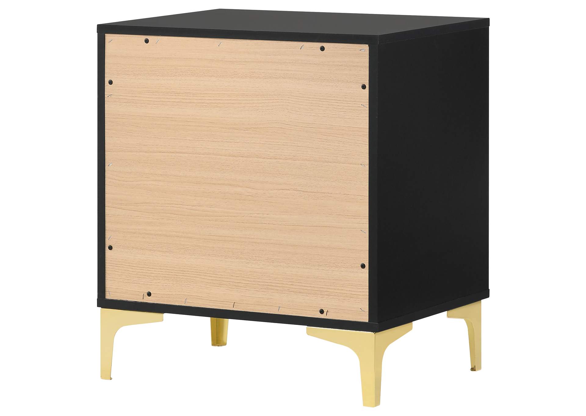 Kendall 2-Drawer Nightstand Black and Gold,Coaster Furniture