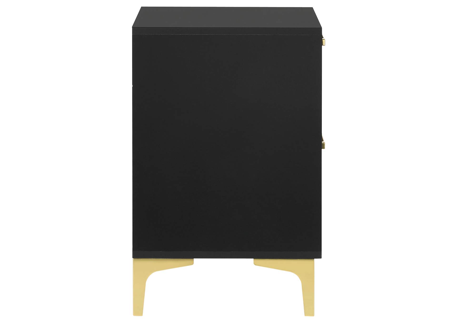 Kendall 2-Drawer Nightstand Black and Gold,Coaster Furniture