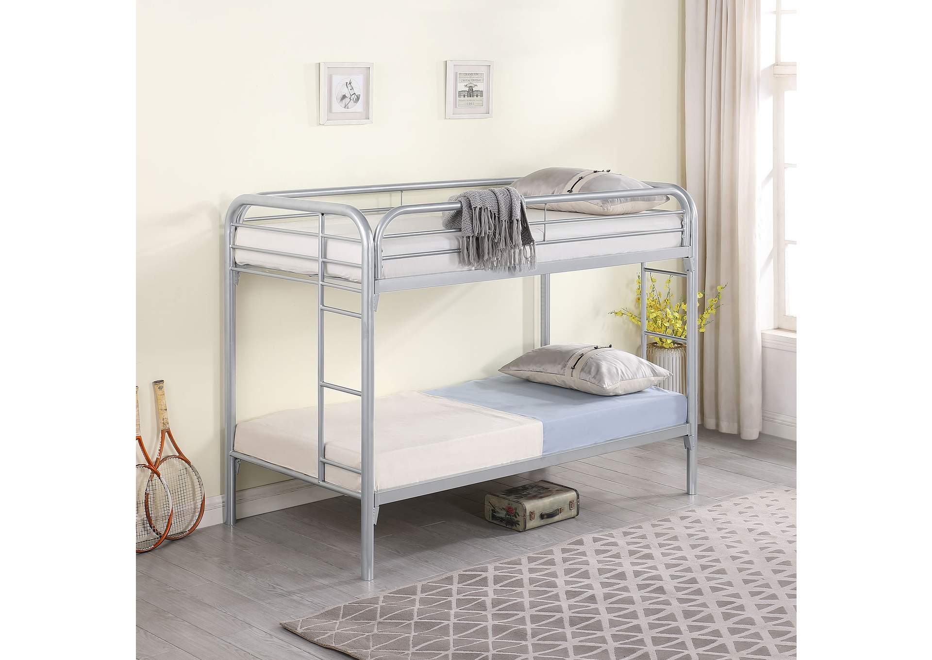 Morgan Twin over Twin Bunk Bed Silver,Coaster Furniture