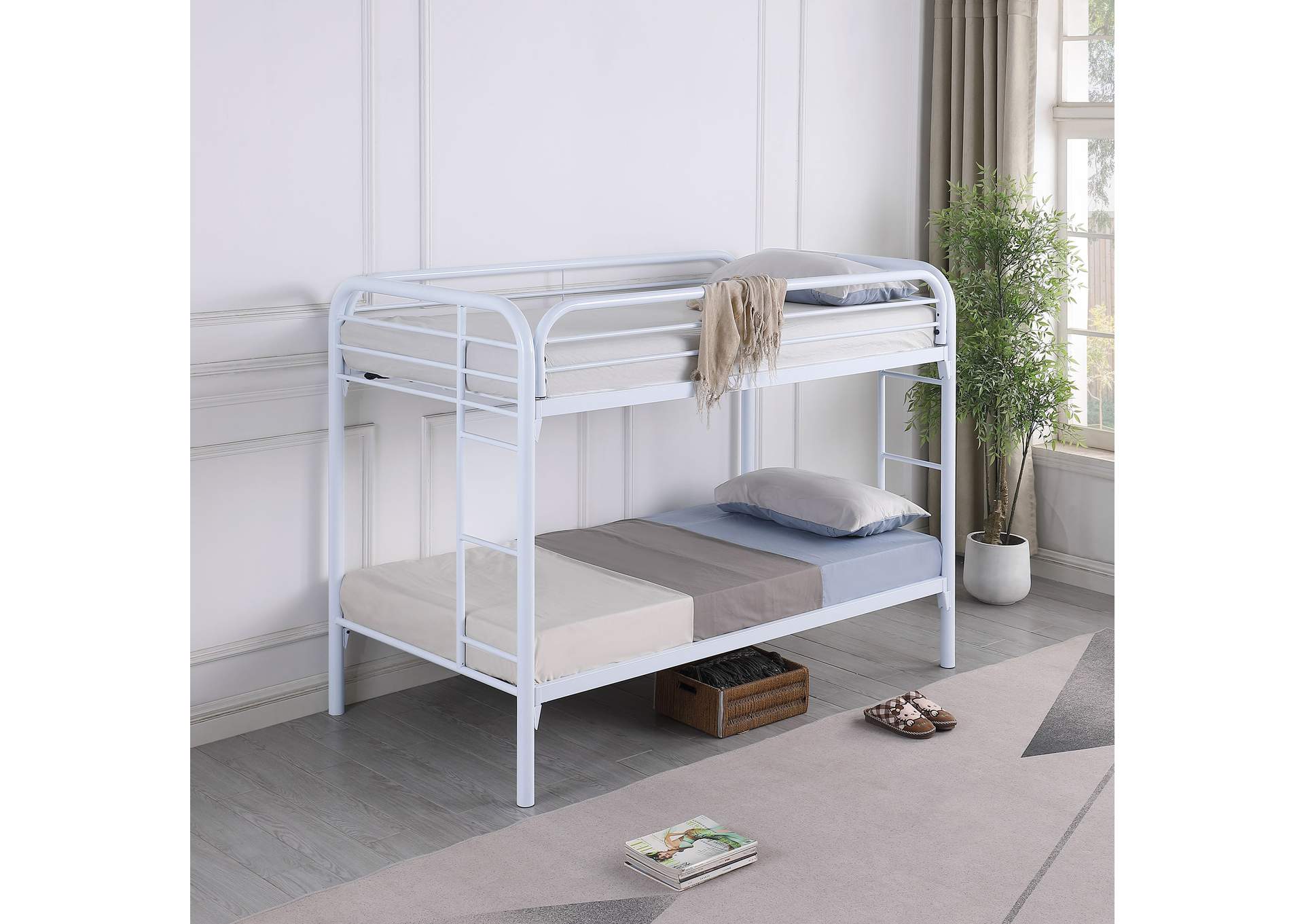 Morgan Twin over Twin Bunk Bed White,Coaster Furniture