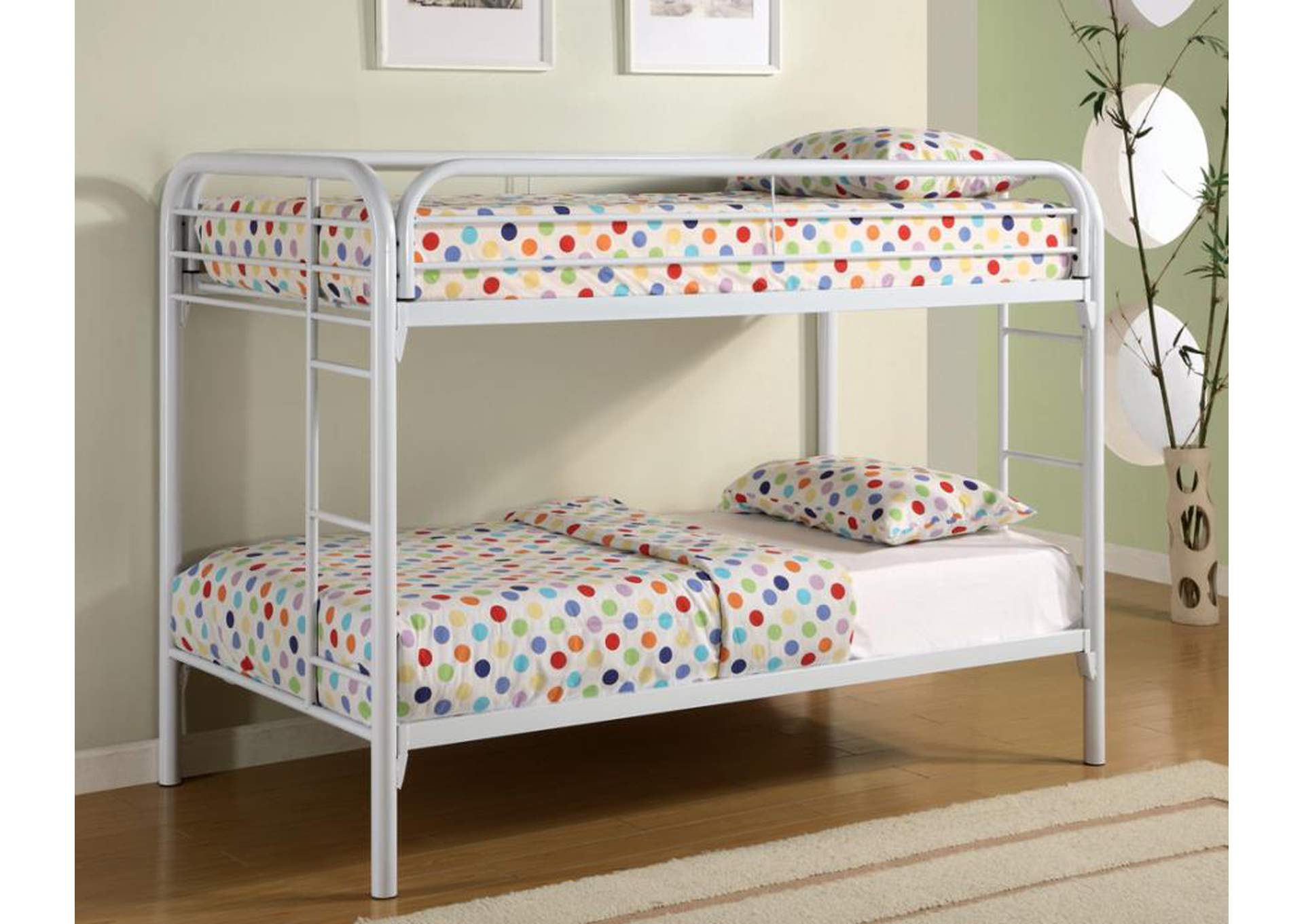 Morgan Twin Over Twin Bunk Bed White,Coaster Furniture