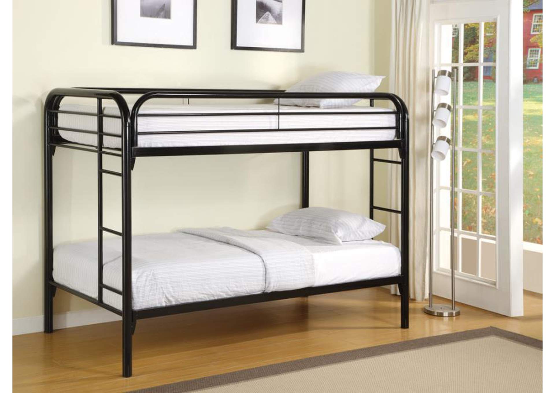 Morgan Twin Over Twin Bunk Bed Black,Coaster Furniture