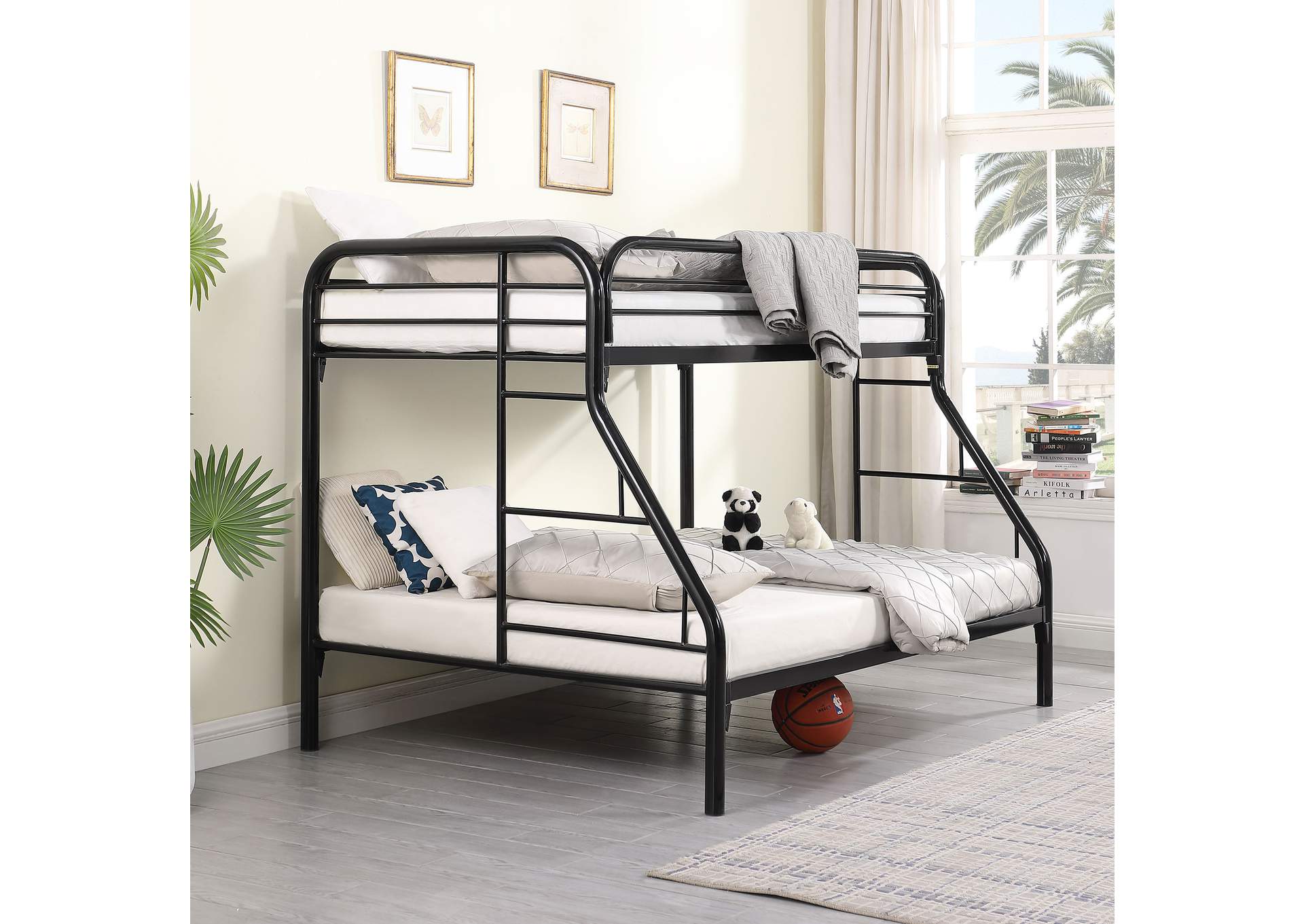 Morgan Twin over Full Bunk Bed Black,Coaster Furniture