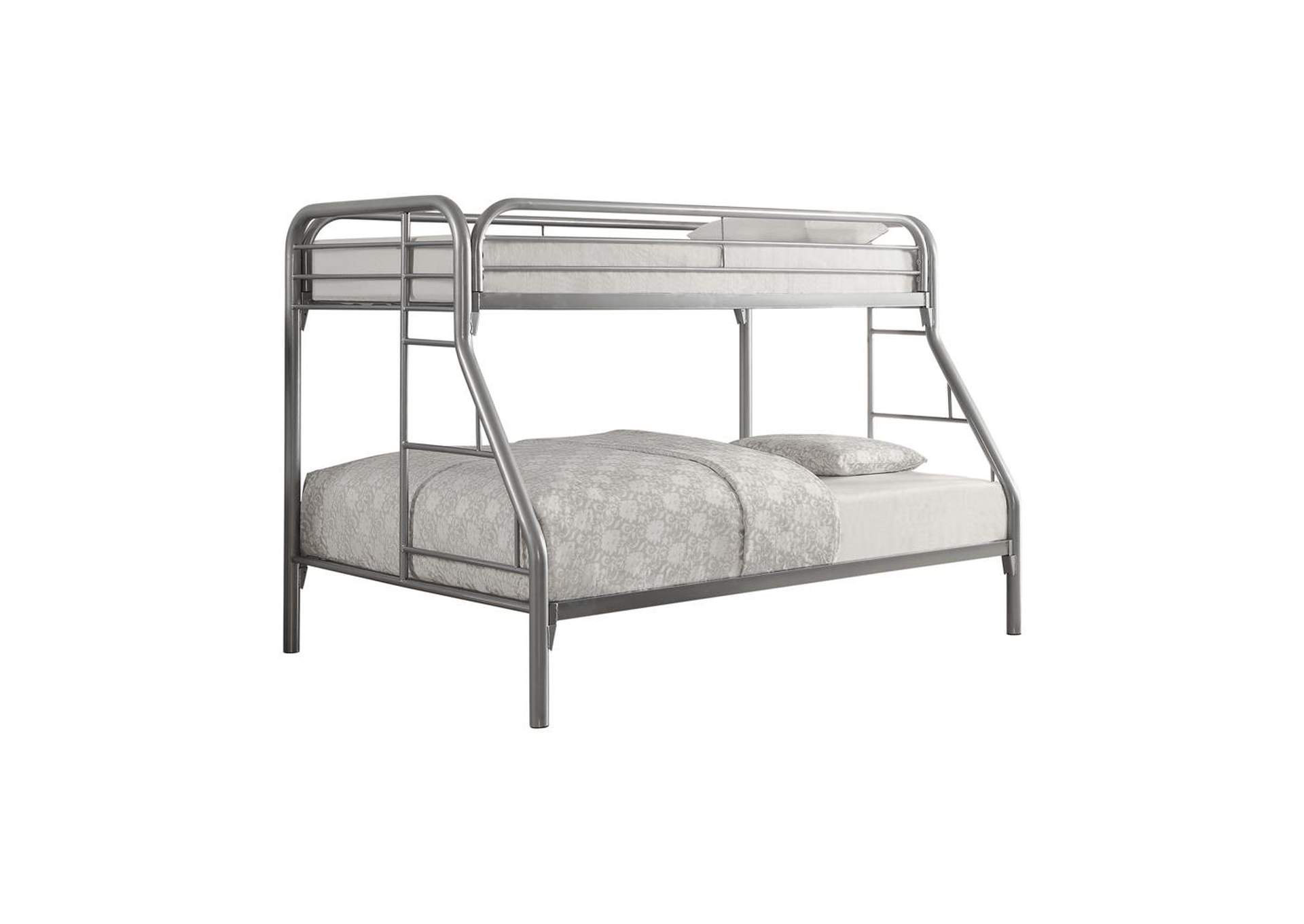 Mist Gray Morgan Twin Over Full Silver, Silver Bunk Bed