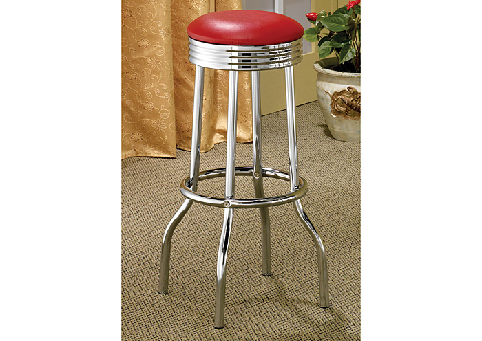 Red & Silver Bar Stool (Set of 2),ABF Coaster Furniture