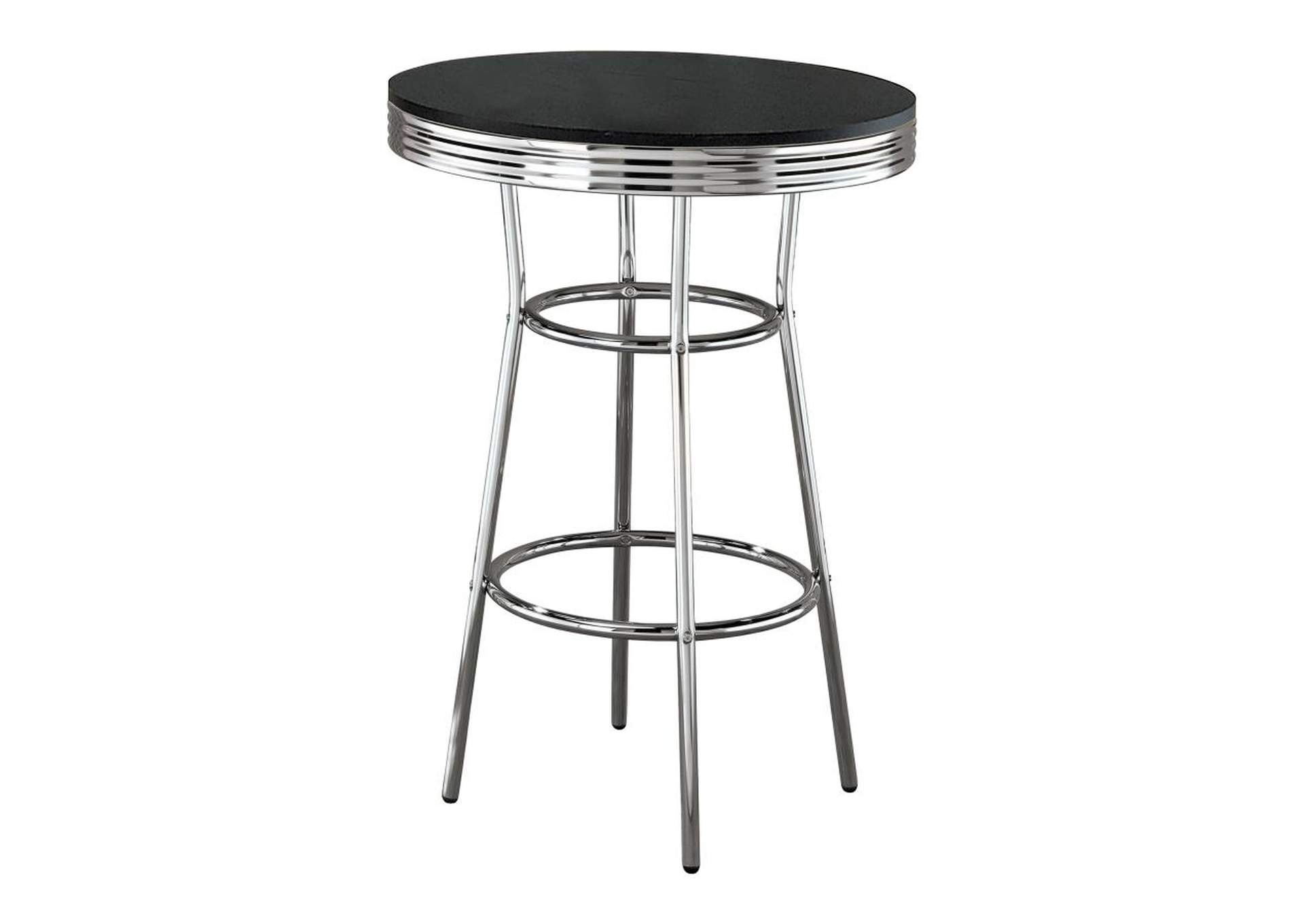 Theodore Round Bar Table Black And Chrome,Coaster Furniture