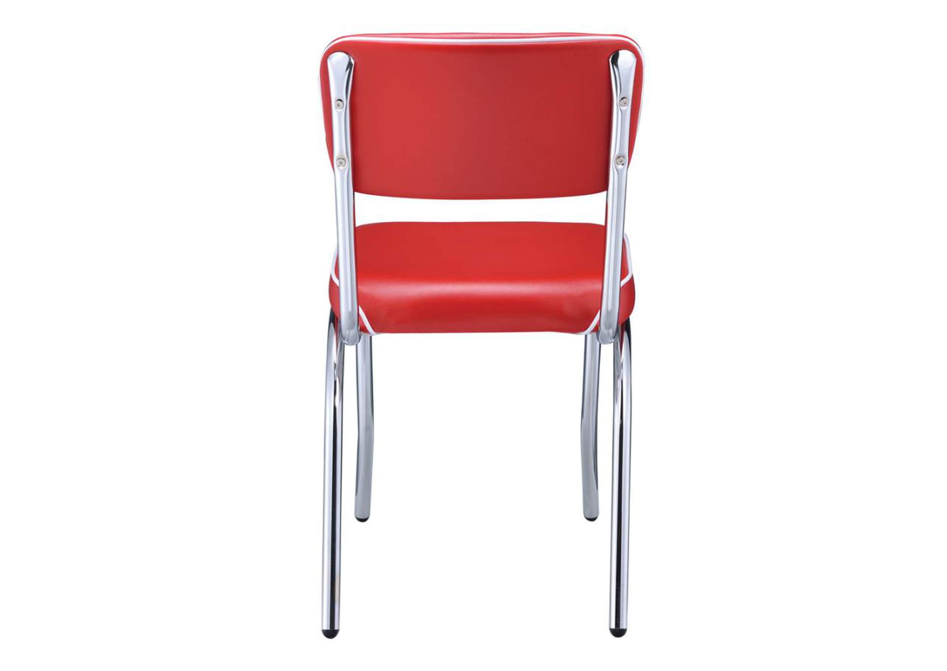 Retro Open Back Side Chairs Red and Chrome (Set of 2),Coaster Furniture