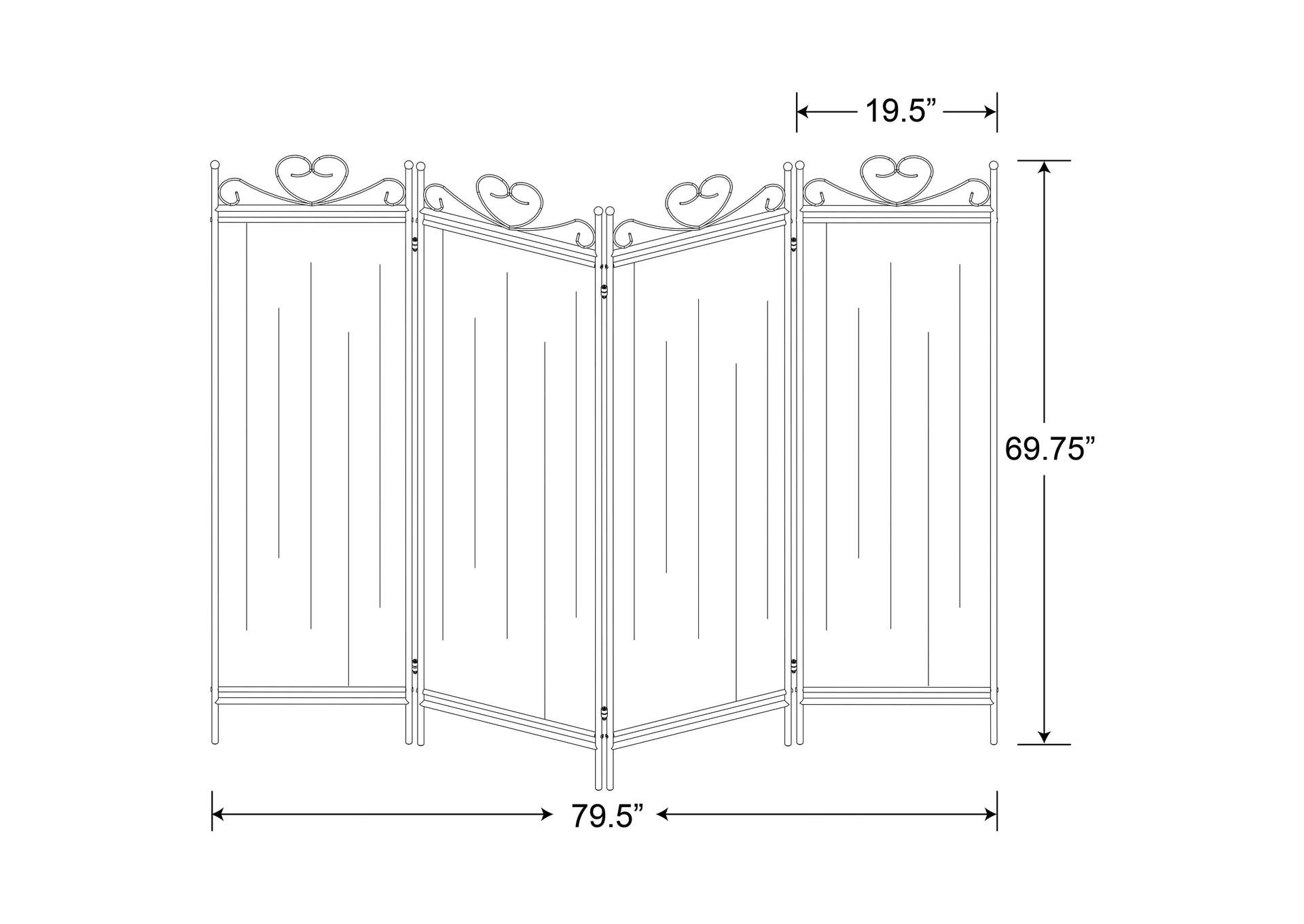 Dove 4-panel Folding Screen Beige and Black,Coaster Furniture