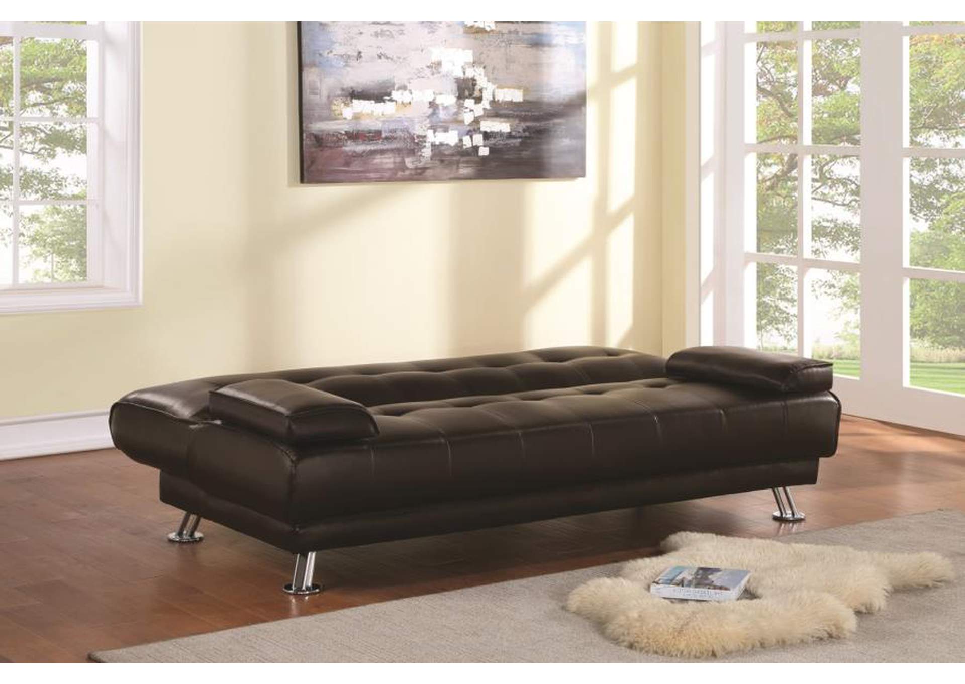 Pierre Tufted Upholstered Sofa Bed Brown,Coaster Furniture