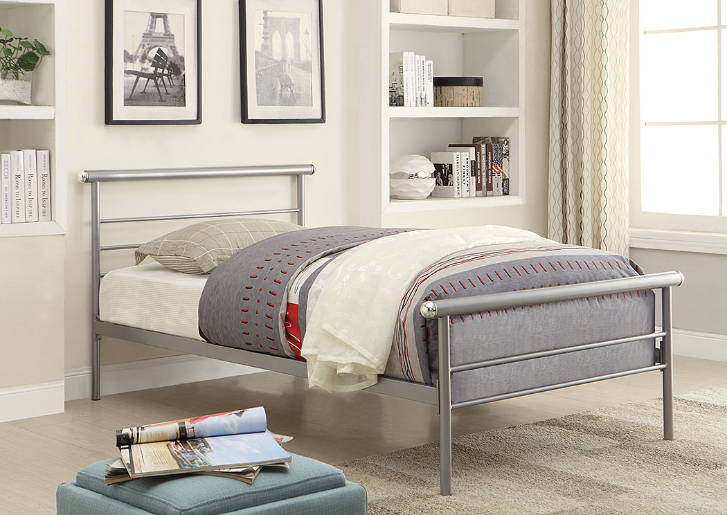 Silver Twin Size Bed,ABF Coaster Furniture