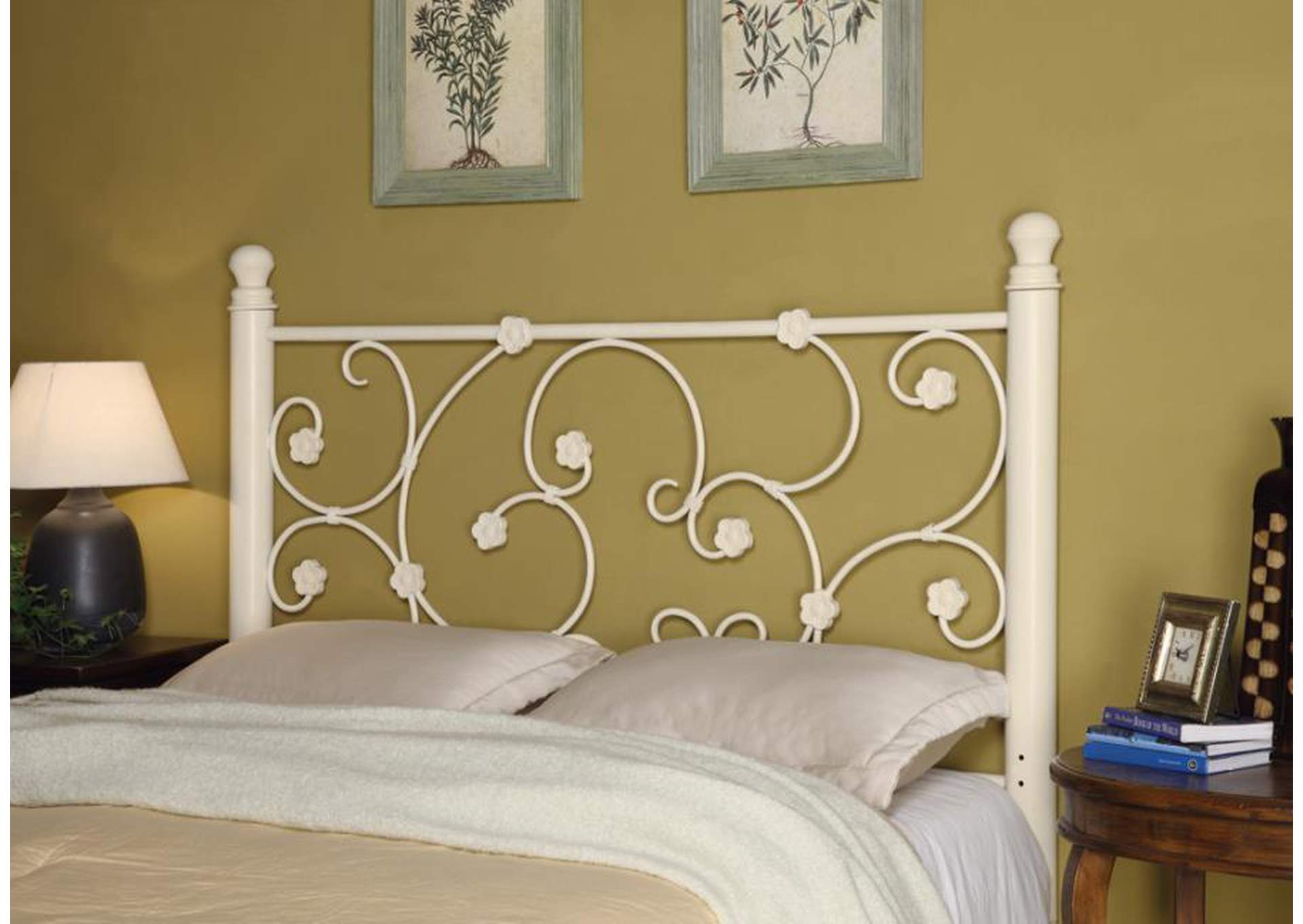 Full/Queen Headboard with Floral Pattern White,Coaster Furniture