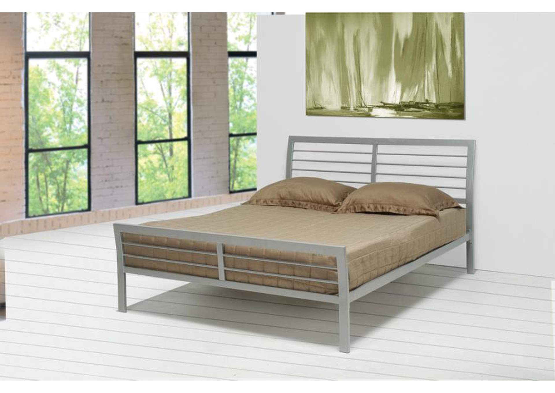 Cooper Queen Metal Bed Silver,Coaster Furniture