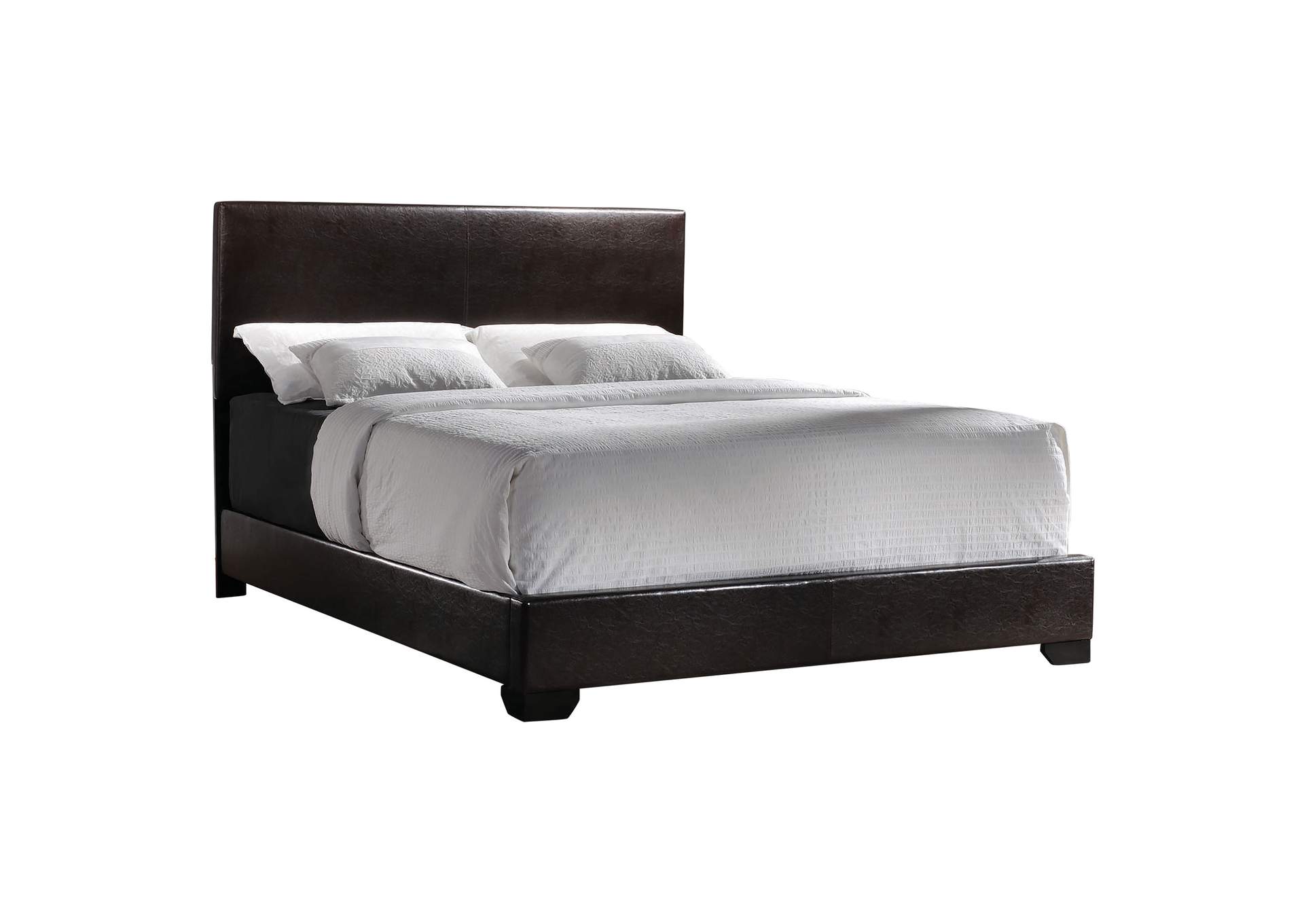 Conner California King Upholstered Panel Bed Dark Brown,Coaster Furniture