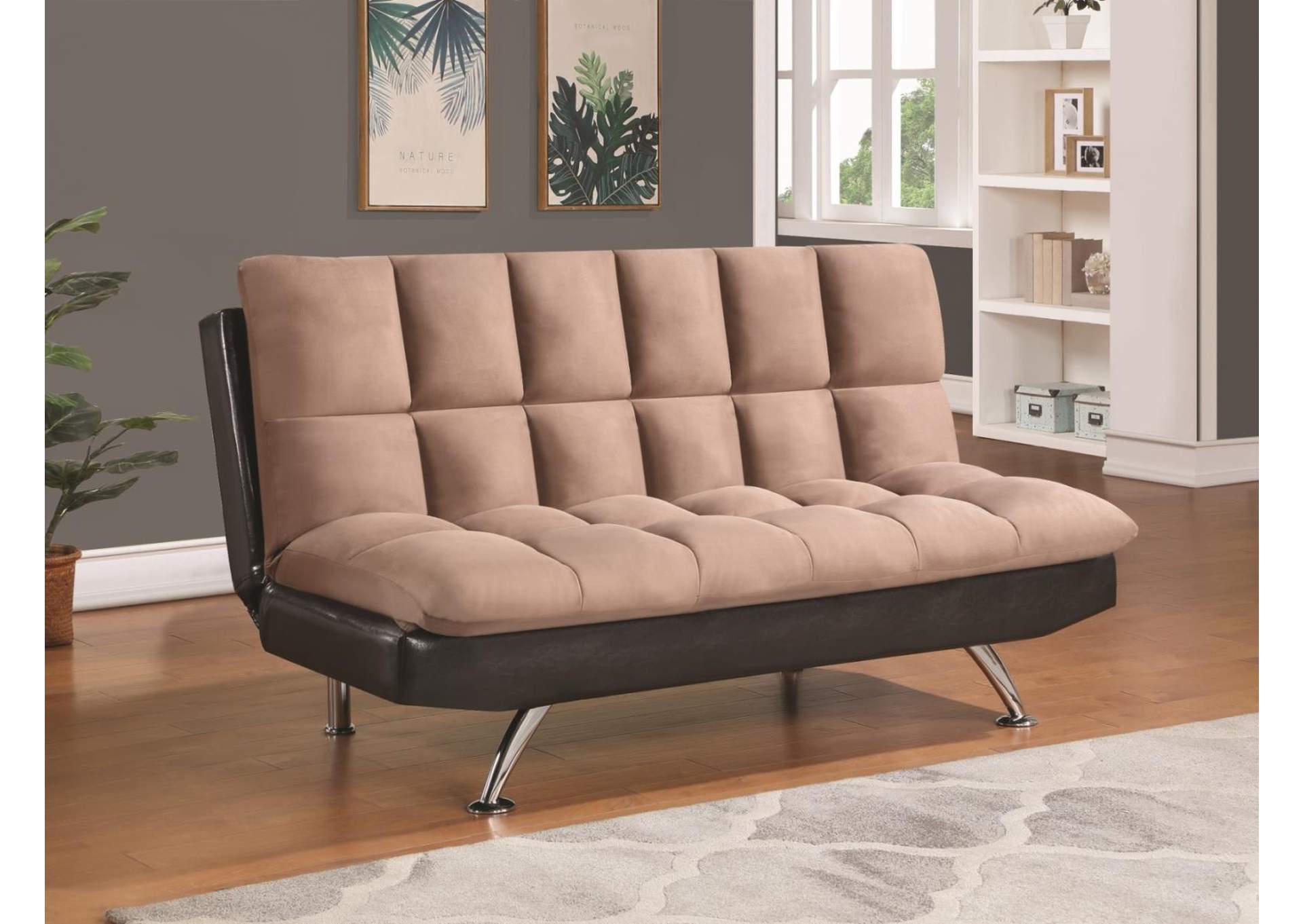 Sandstone Casual Overstuffed Brown Sofa Bed,Coaster Furniture