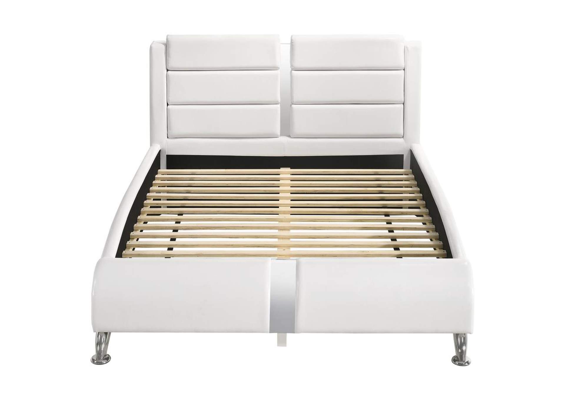 Jeremaine Eastern King Upholstered Bed White,Coaster Furniture