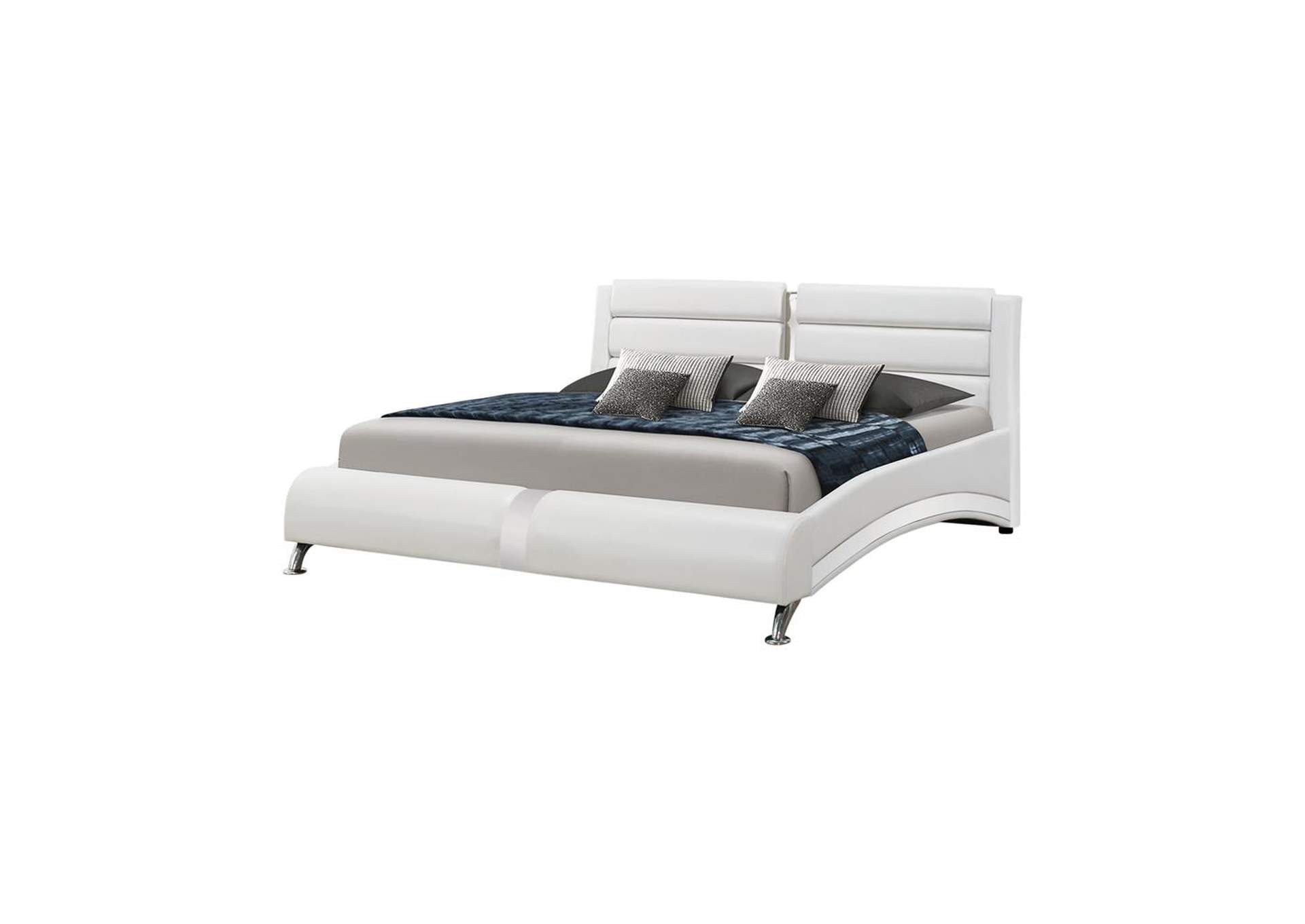 Alto Felicity Contemporary White Upholstered Eastern King Bed,Coaster Furniture