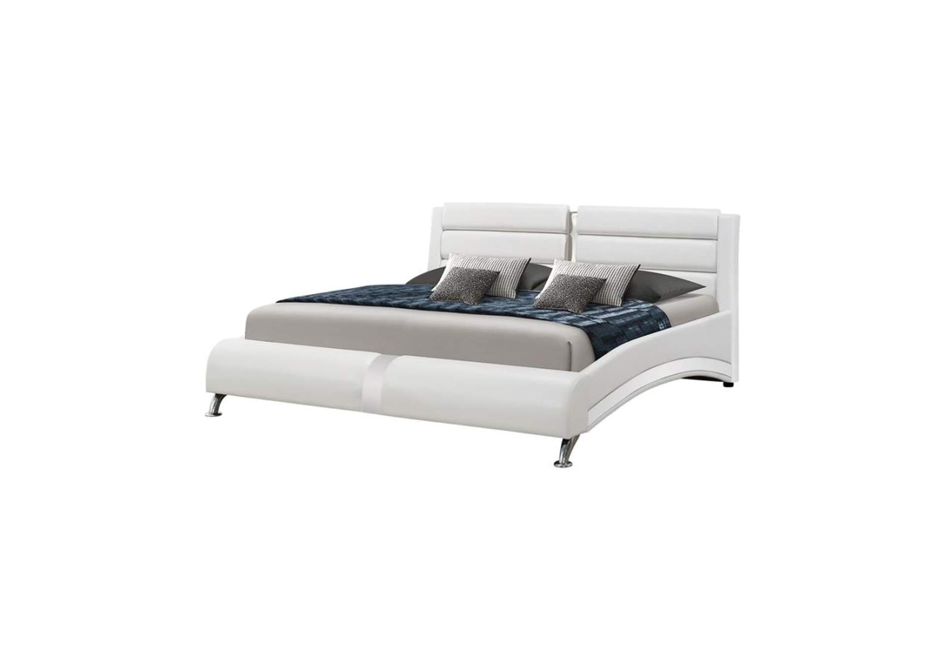Jeremaine Queen Upholstered Bed White,Coaster Furniture