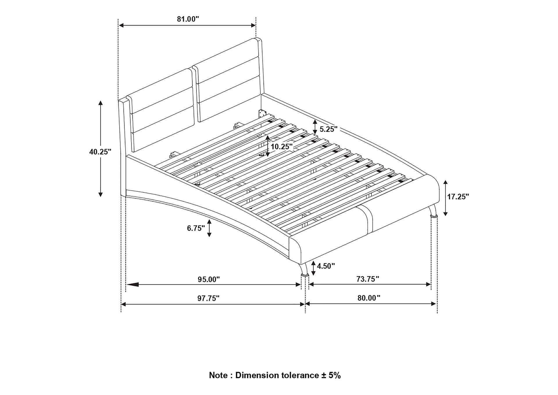 Jeremaine Eastern King Upholstered Bed Black,Coaster Furniture