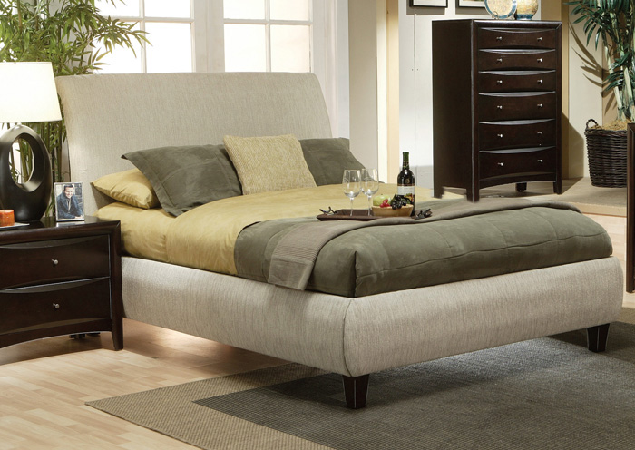 Phoenix Beige King Bed Fabric,ABF Coaster Furniture