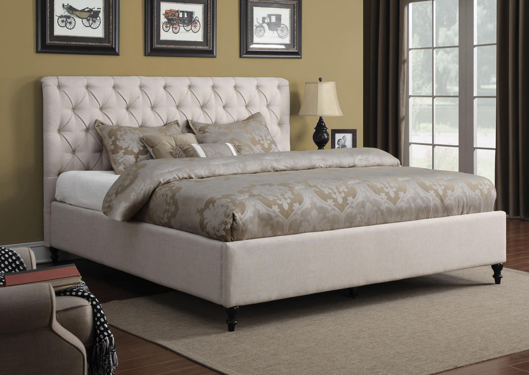 Off White Upholstered Queen Bed,ABF Coaster Furniture