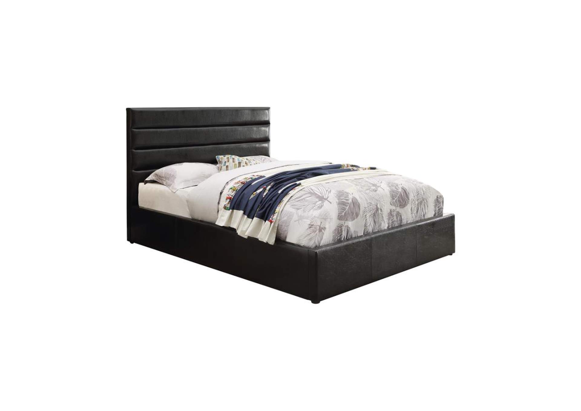 Riverbend Queen Upholstered Storage Bed Black,Coaster Furniture