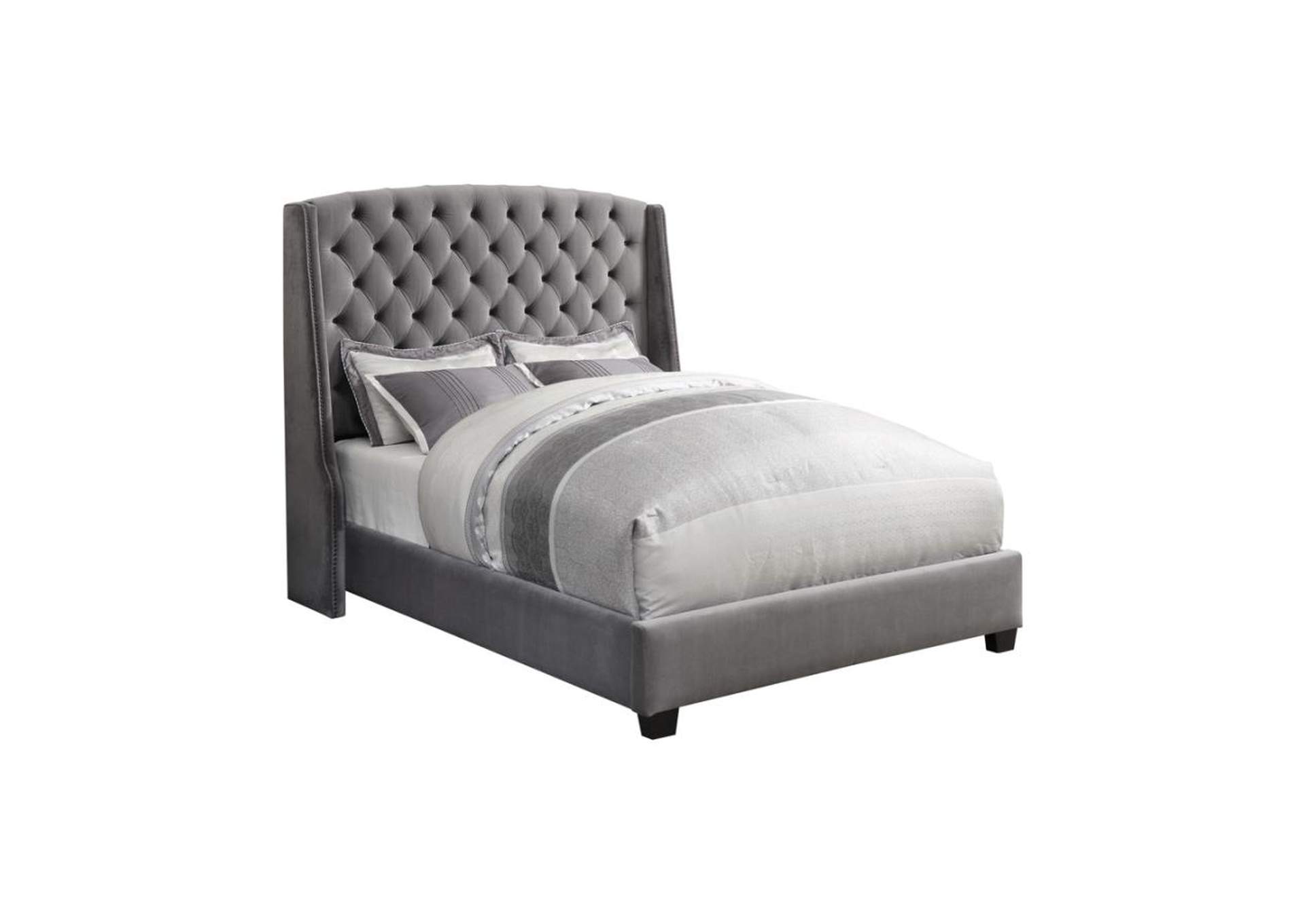 Pissarro Full Tufted Upholstered Bed Grey,Coaster Furniture