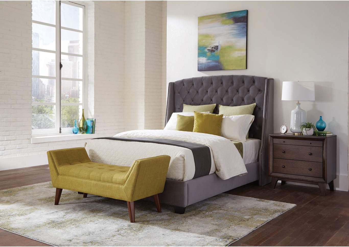Grey & Brown Queen 4 Piece Bedroom Set,Coaster Furniture