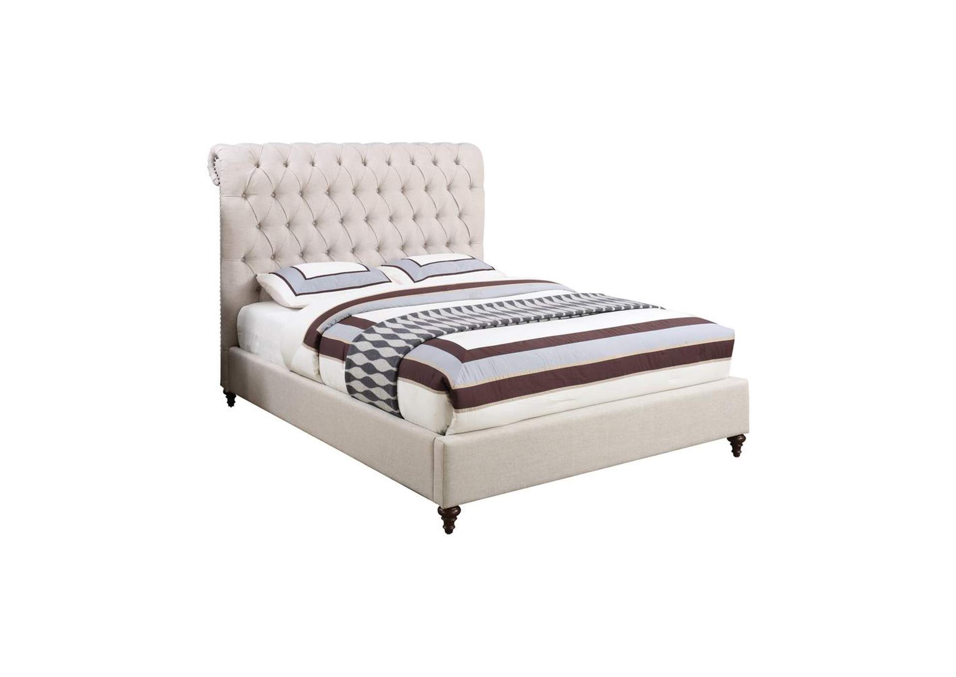 Swirl Devon Transitional Beige Queen Bed,Coaster Furniture