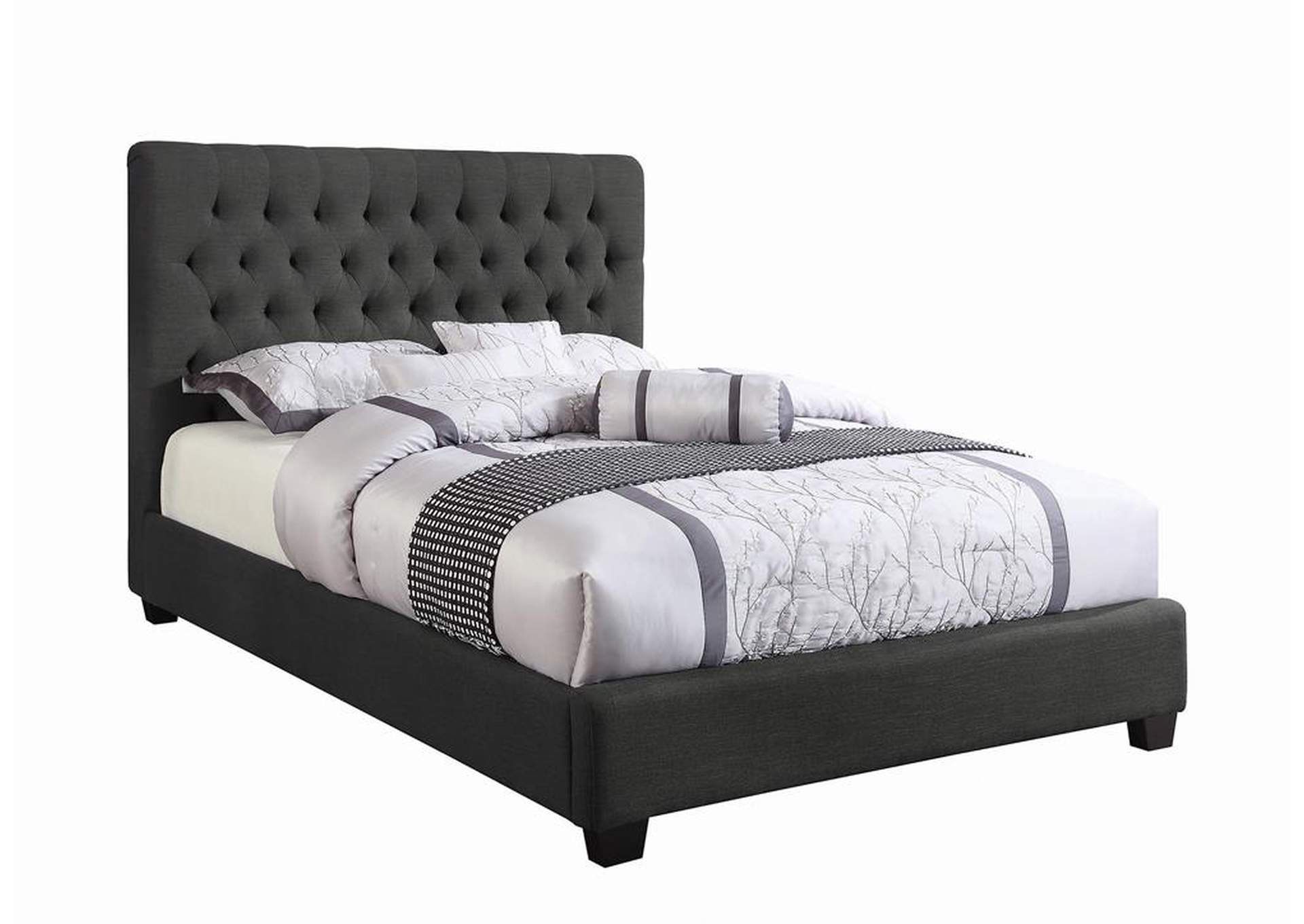 Chloe Charcoal Upholstered Queen Bed,Coaster Furniture