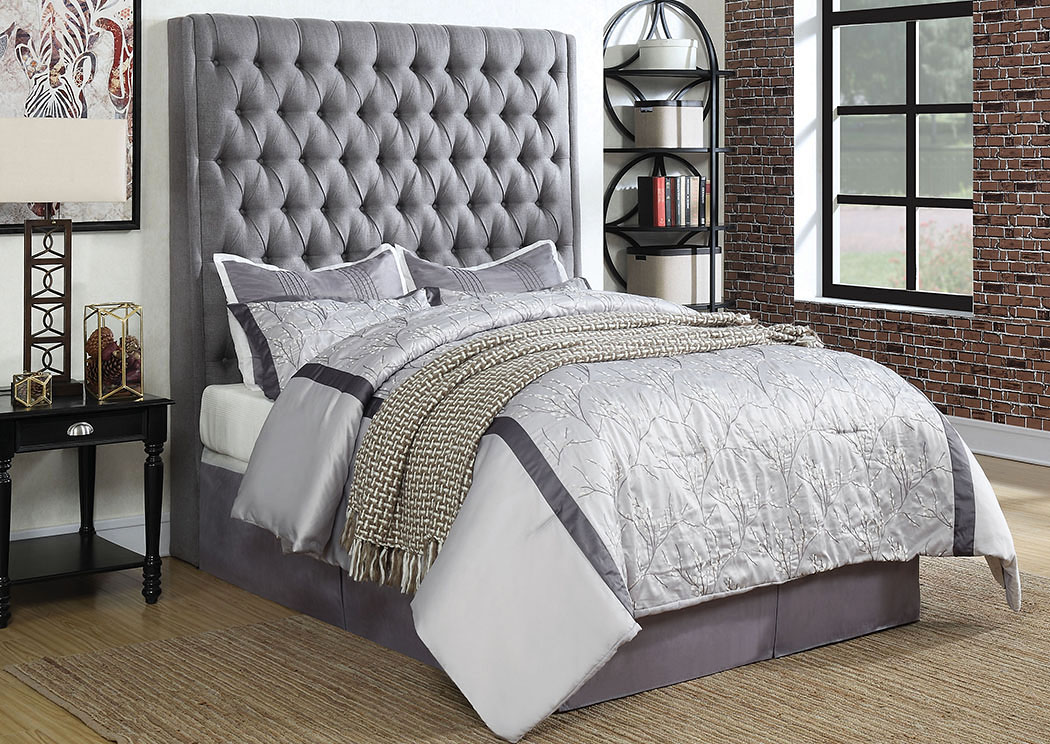 Dark Gray Eastern King Upholstered/Platform Bed,ABF Coaster Furniture