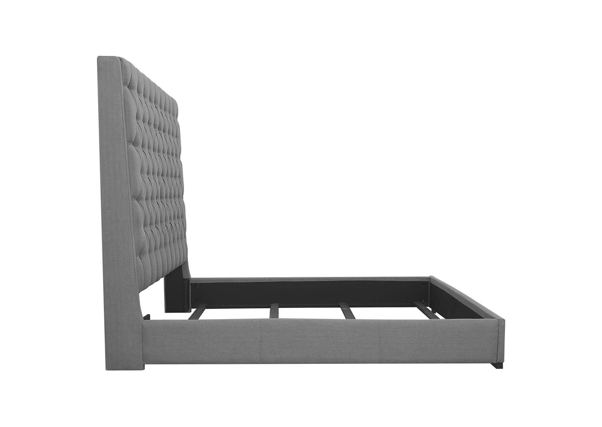 Camille Eastern King Button Tufted Bed Grey,Coaster Furniture