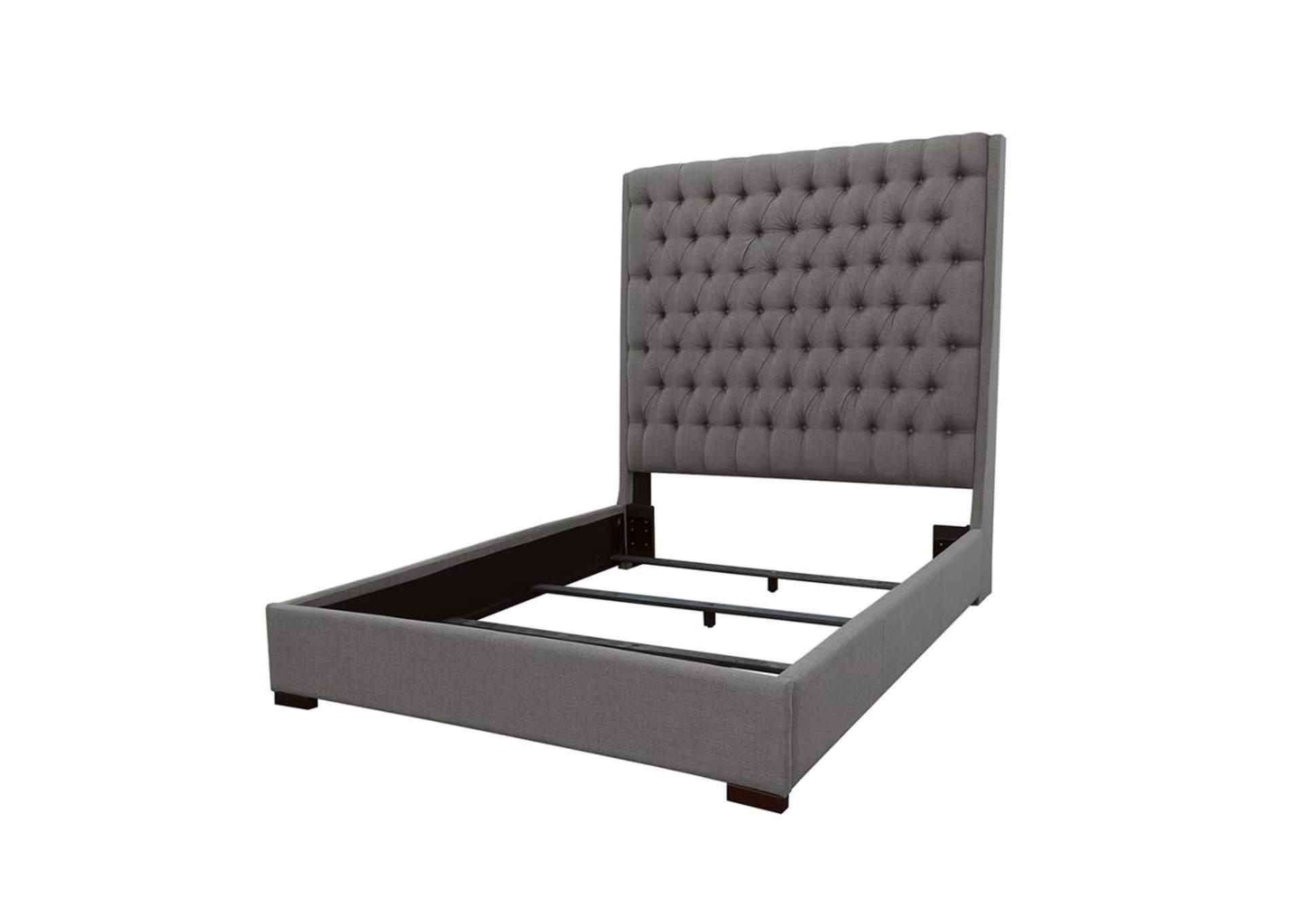 Camille Queen Button Tufted Bed Grey,Coaster Furniture