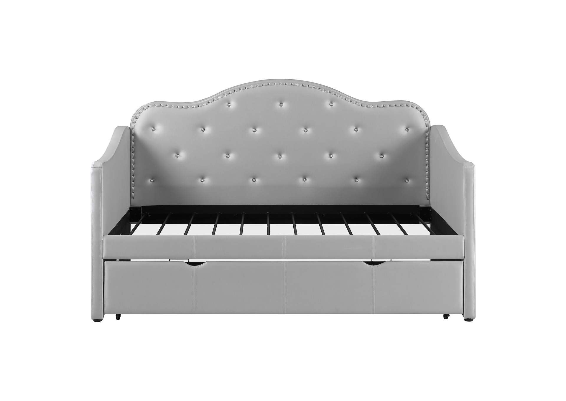 Elmore Upholstered Twin Daybed with Trundle Pearlescent Grey,Coaster Furniture